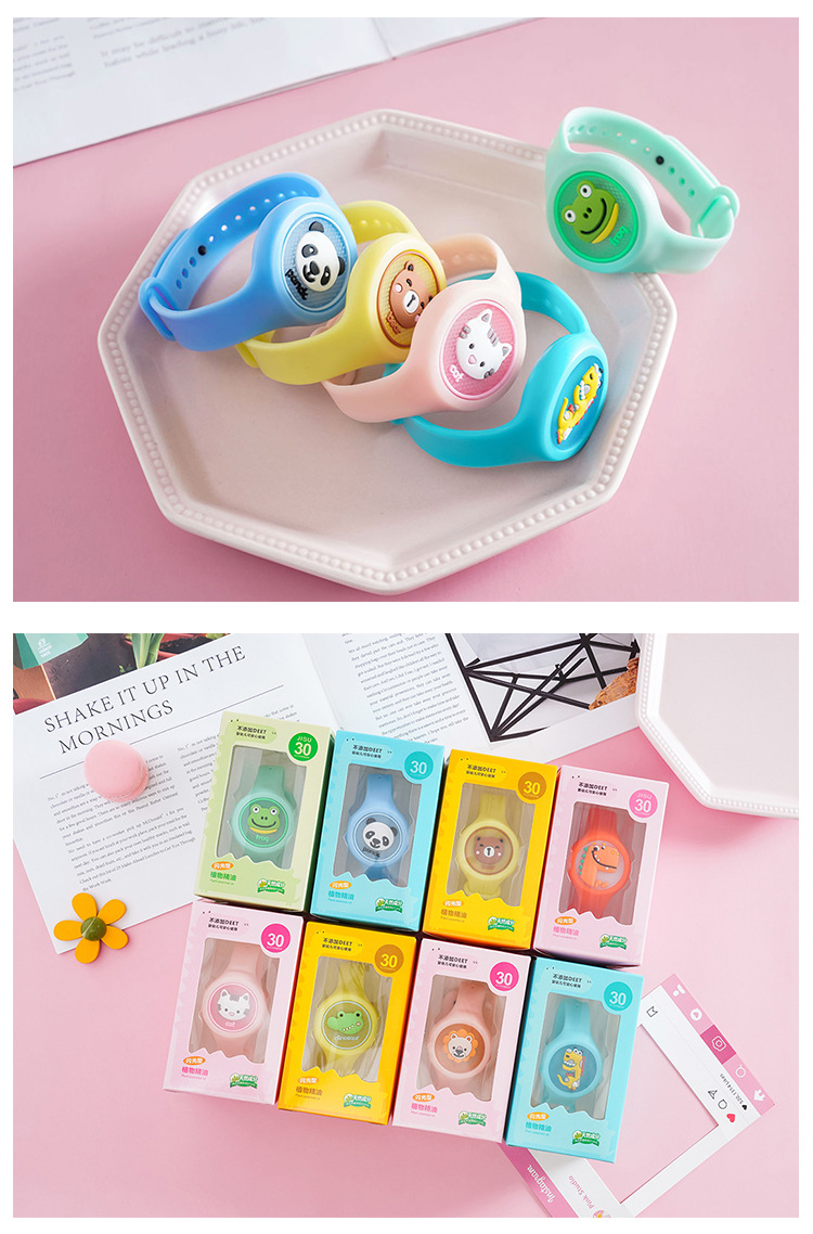 Cartoon Optical Repellent mosquito bracelet Child Flash anti-mosquito watch Summer plant mosquito bite Repellent clasp
