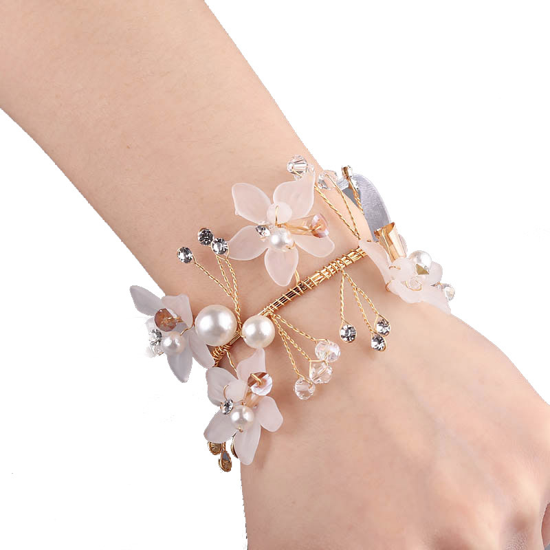 Flower Children Dance Wedding Supplies Gift Korean Mori Style Bride Wrist Flower Bridesmaid Sisters Group Bracelet