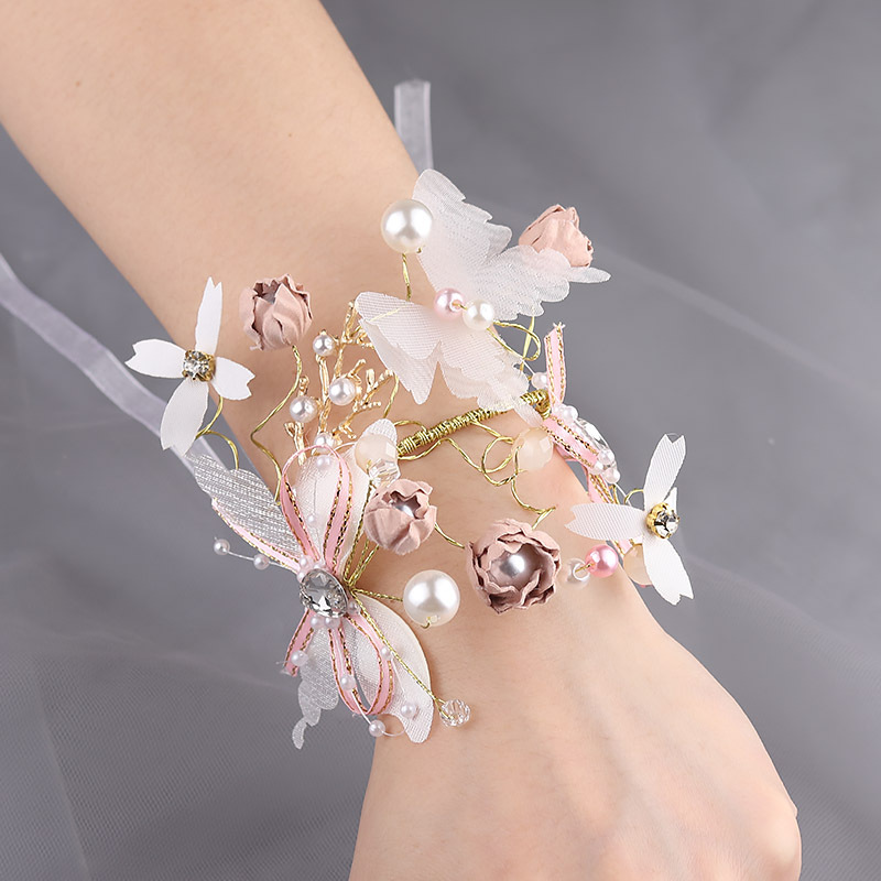 Flower Children Dance Wedding Supplies Gift Korean Mori Style Bride Wrist Flower Bridesmaid Sisters Group Bracelet