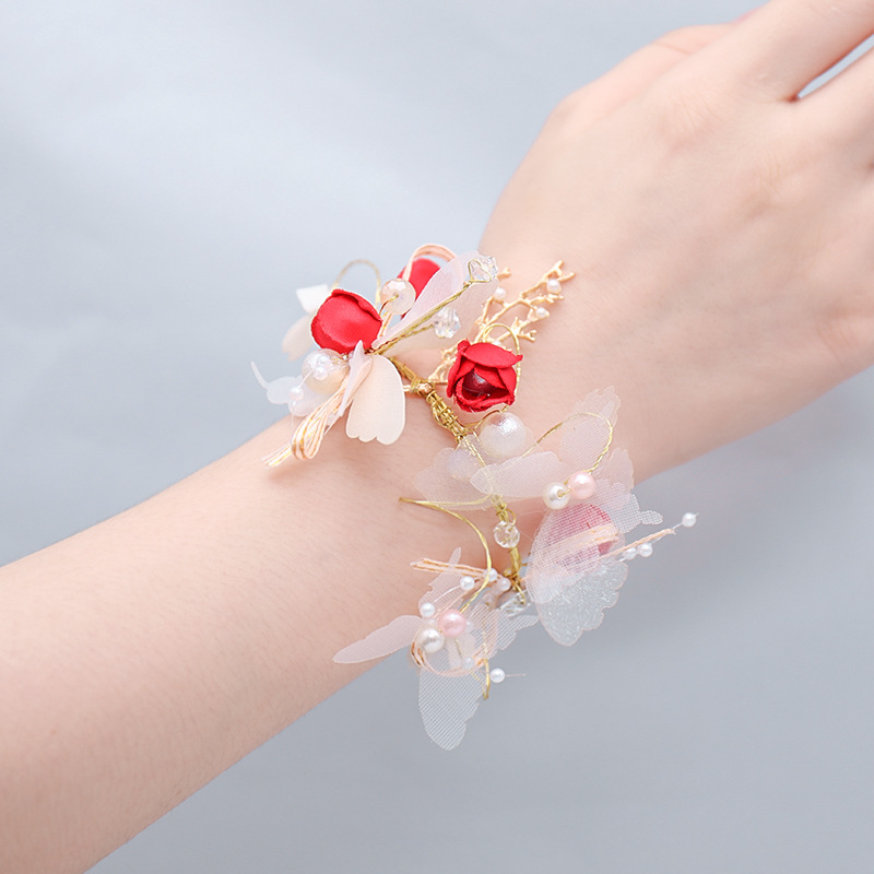 Flower Children Dance Wedding Supplies Gift Korean Mori Style Bride Wrist Flower Bridesmaid Sisters Group Bracelet