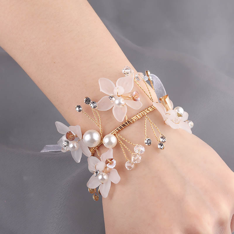 Flower Children Dance Wedding Supplies Gift Korean Mori Style Bride Wrist Flower Bridesmaid Sisters Group Bracelet