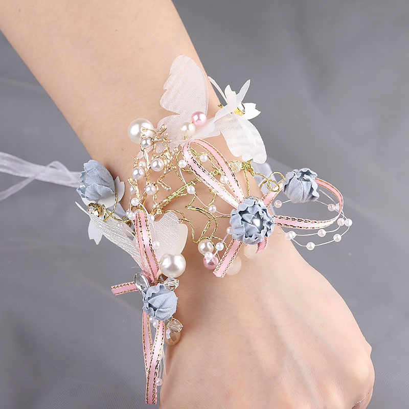 Flower Children Dance Wedding Supplies Gift Korean Mori Style Bride Wrist Flower Bridesmaid Sisters Group Bracelet