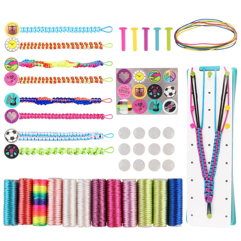 Cross-Border Hot Selling Friendship Carrying Strap Woven Toys Children&#039;s Handmade DIY Stretch Carrying Strap Bracelet Making Set