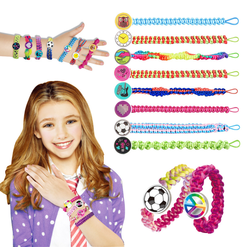 Cross-Border Hot Selling Friendship Carrying Strap Woven Toys Children&#039;s Handmade DIY Stretch Carrying Strap Bracelet Making Set