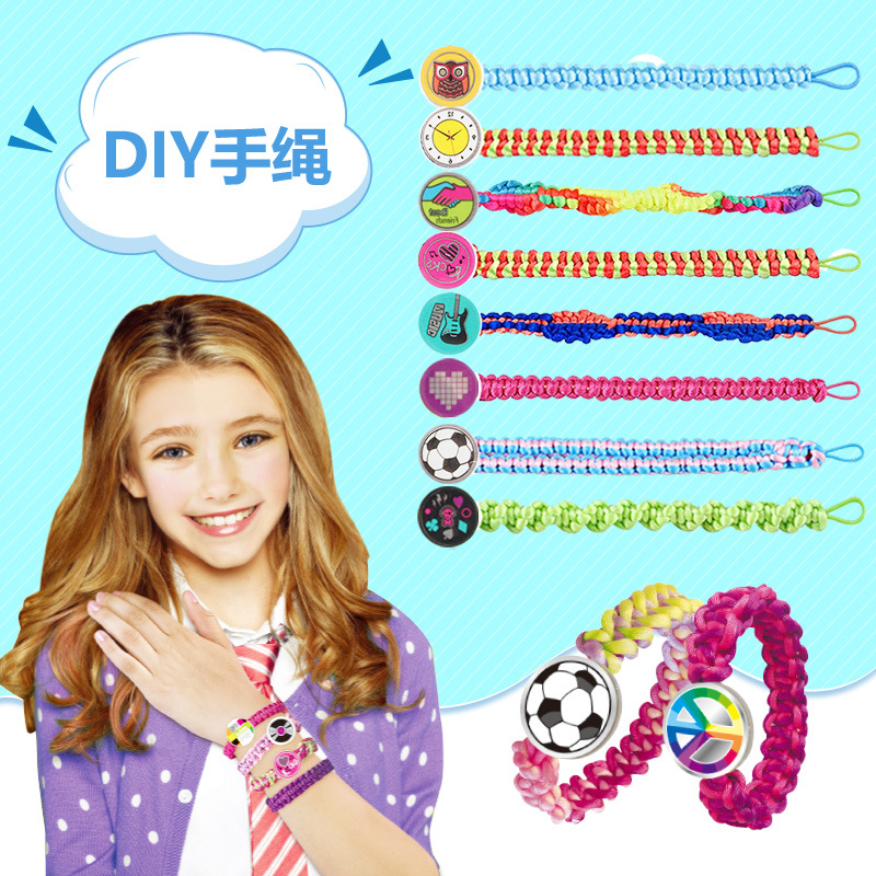 Cross-Border Hot Selling Friendship Carrying Strap Woven Toys Children&#039;s Handmade DIY Stretch Carrying Strap Bracelet Making Set