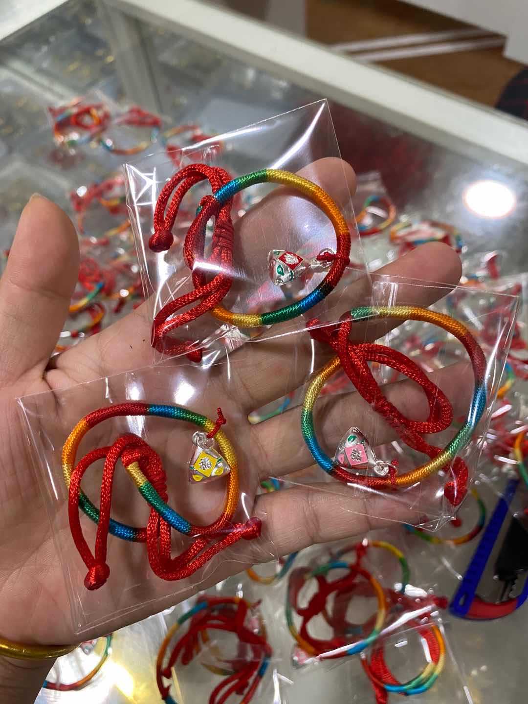 Silver Bracelet Dragon Boat Festival Jewelry Gift 999 Pure Silver Colorful Woven Hand Strap Bracelet Creative Style Silver Bracelet Dragon Boat Festival Jewelry Gift 999 Pure Silver Colorful Woven Hand Strap Bracelet Creative Style