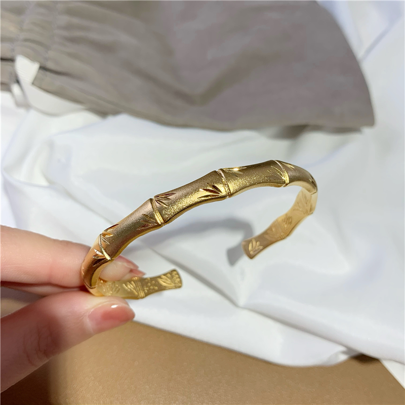 Fashion Bamboo Bracelet Vietnam Placer Gold Jewelry Women's All-Match White Copper Plated 925 Silver Opening Bracelet Bracelet White Fashion Bamboo Bracelet Vietnam Placer Gold Jewelry Women's All-Match White Copper Plated 925 Silver Opening Bracelet Bracelet White