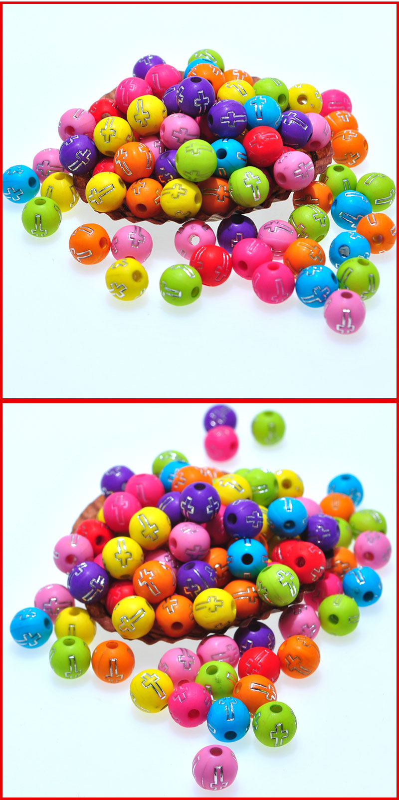 Acrylic Letter Bead 8mm round Solid Color Bottom Silver Cross DIY Colorful Beads Wristband Bracelet Scattered Beads Wholesale by Jin Acrylic Letter Bead 8mm round Solid Color Bottom Silver Cross DIY Colorful Beads Wristband Bracelet Scattered Beads Wholesale by Jin