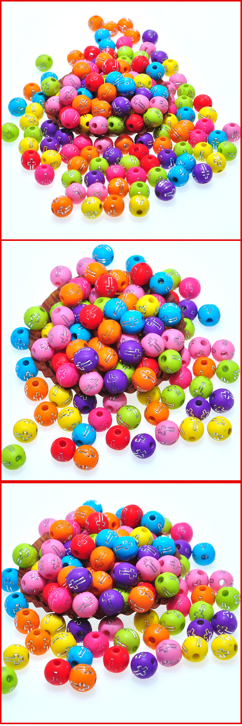 Acrylic Letter Bead 8mm round Solid Color Bottom Silver Cross DIY Colorful Beads Wristband Bracelet Scattered Beads Wholesale by Jin Acrylic Letter Bead 8mm round Solid Color Bottom Silver Cross DIY Colorful Beads Wristband Bracelet Scattered Beads Wholesale by Jin