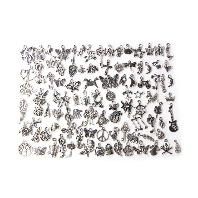 Factory Direct Sales Regular 100 Tibetan Silver Accessories Bracelet Accessory Pendant 100 Earring Set DIY Accessories
