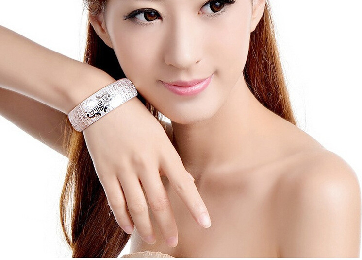 36G Pure Silver 999 Pure Silver/Sterling Silver Wanfu Bracelet Smooth Opening Silver Fu Bracelet Bracelet 36G Pure Silver 999 Pure Silver/Sterling Silver Wanfu Bracelet Smooth Opening Silver Fu Bracelet Bracelet