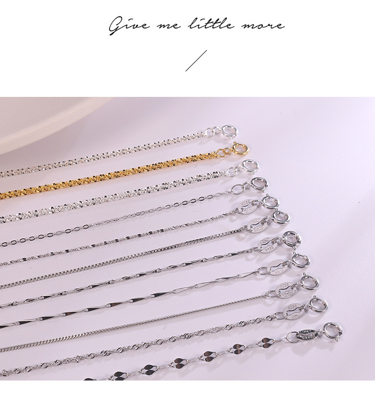 Hongxin Sterling Silver Twisted Cauliflower Necklace Bracelet Box Starry Sky Side Water Wave Cross Accessories Bare Necklace Wholesale