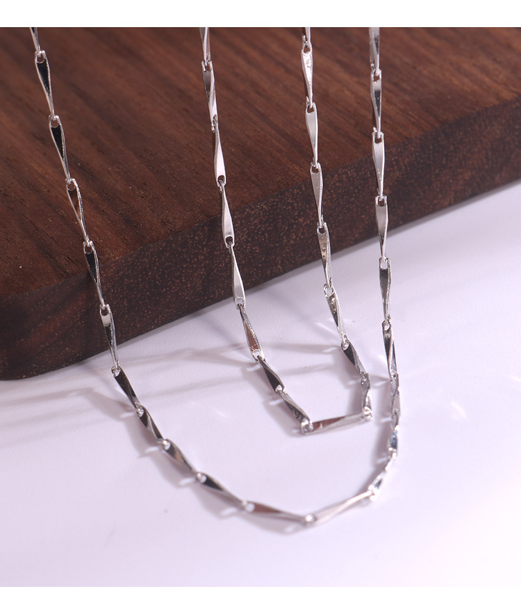 Hongxin Sterling Silver Twisted Cauliflower Necklace Bracelet Box Starry Sky Side Water Wave Cross Accessories Bare Necklace Wholesale