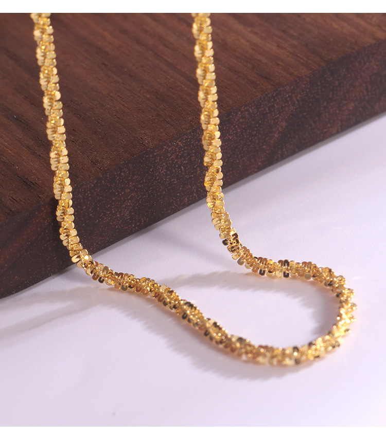 Hongxin Sterling Silver Twisted Cauliflower Necklace Bracelet Box Starry Sky Side Water Wave Cross Accessories Bare Necklace Wholesale