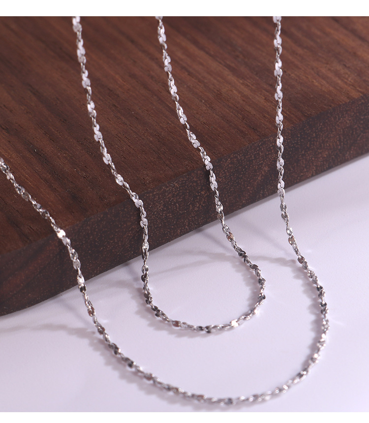 Hongxin Sterling Silver Twisted Cauliflower Necklace Bracelet Box Starry Sky Side Water Wave Cross Accessories Bare Necklace Wholesale