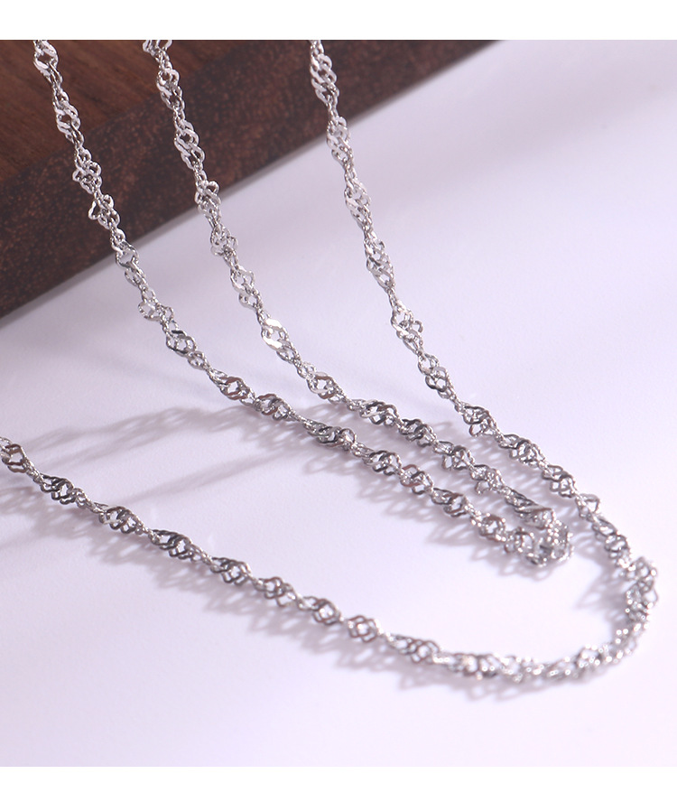 Hongxin Sterling Silver Twisted Cauliflower Necklace Bracelet Box Starry Sky Side Water Wave Cross Accessories Bare Necklace Wholesale