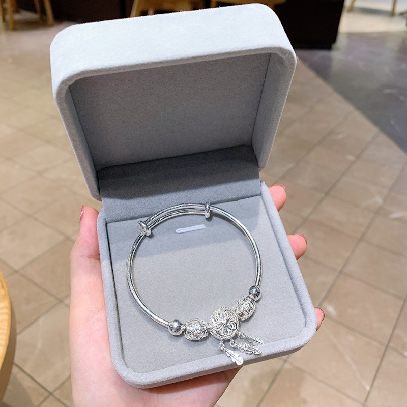 Silver Accessories Dreamcatcher 999 Silver Bracelet Female Mori Style Vintage Sterling Silver Bracelet Student All-Match Silver Accessories Dreamcatcher 999 Silver Bracelet Female Mori Style Vintage Sterling Silver Bracelet Student All-Match