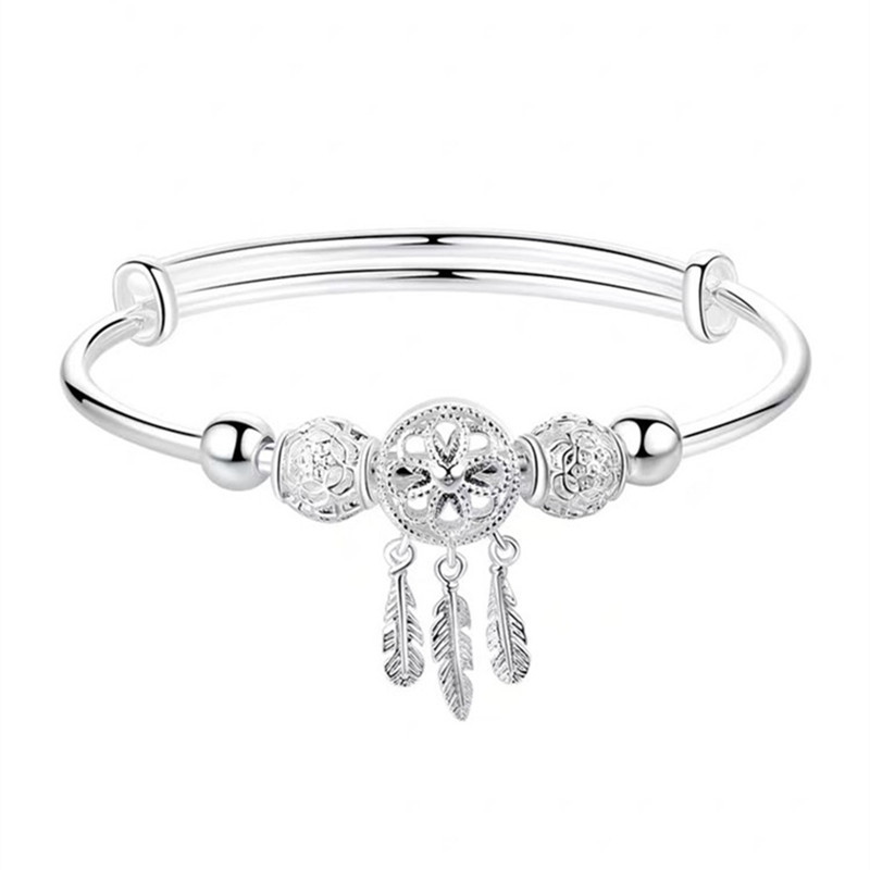 Silver Accessories Dreamcatcher 999 Silver Bracelet Female Mori Style Vintage Sterling Silver Bracelet Student All-Match