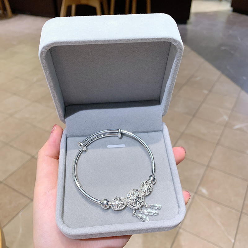 Silver Accessories Dreamcatcher 999 Silver Bracelet Female Mori Style Vintage Sterling Silver Bracelet Student All-Match Silver Accessories Dreamcatcher 999 Silver Bracelet Female Mori Style Vintage Sterling Silver Bracelet Student All-Match