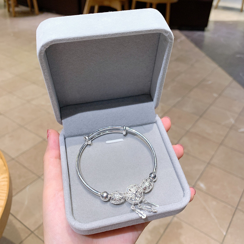 Silver Accessories Dreamcatcher 999 Silver Bracelet Female Mori Style Vintage Sterling Silver Bracelet Student All-Match Silver Accessories Dreamcatcher 999 Silver Bracelet Female Mori Style Vintage Sterling Silver Bracelet Student All-Match