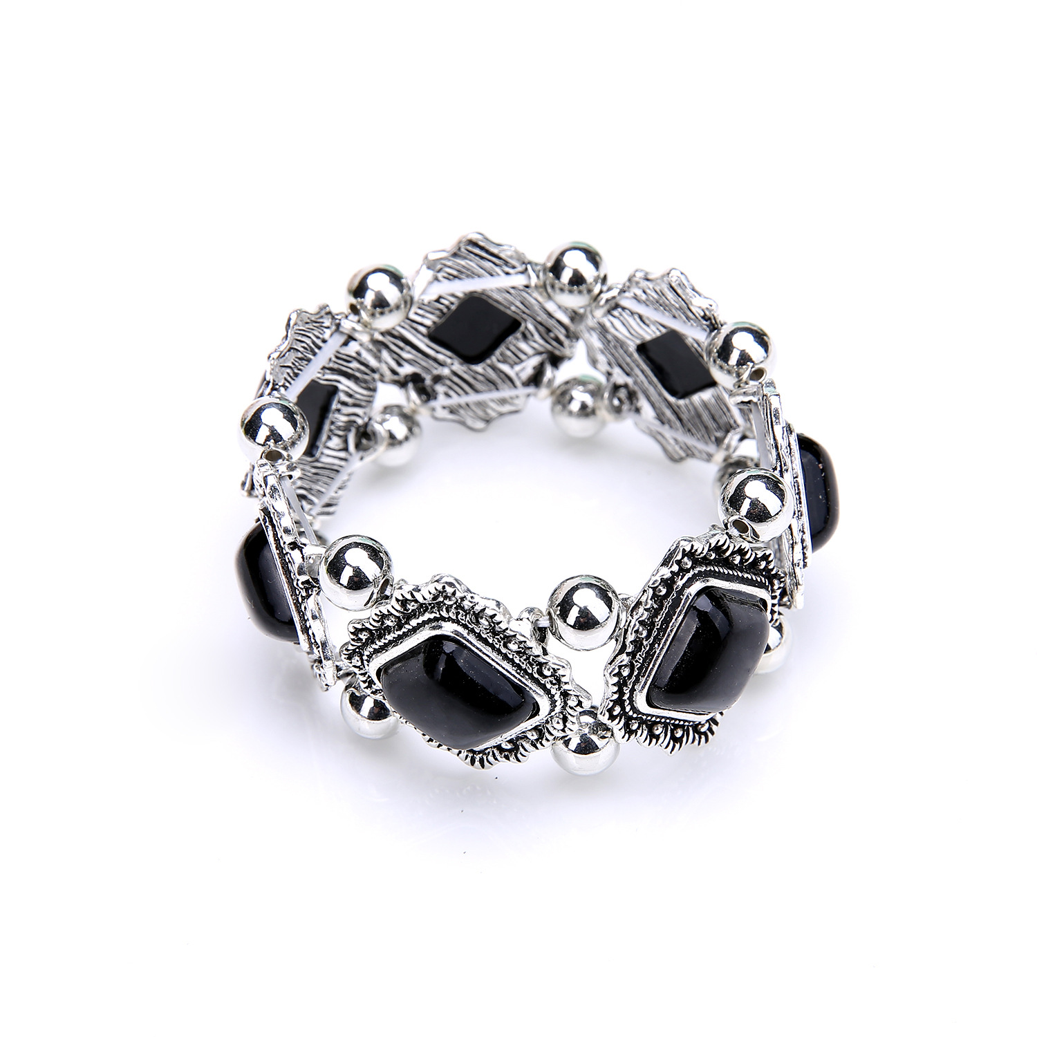 2017 European and American Foreign Trade Popular Bohemian Retro Bracelet Turquoise Imitation Thai Silver Bracelet Jewelry Wholesale