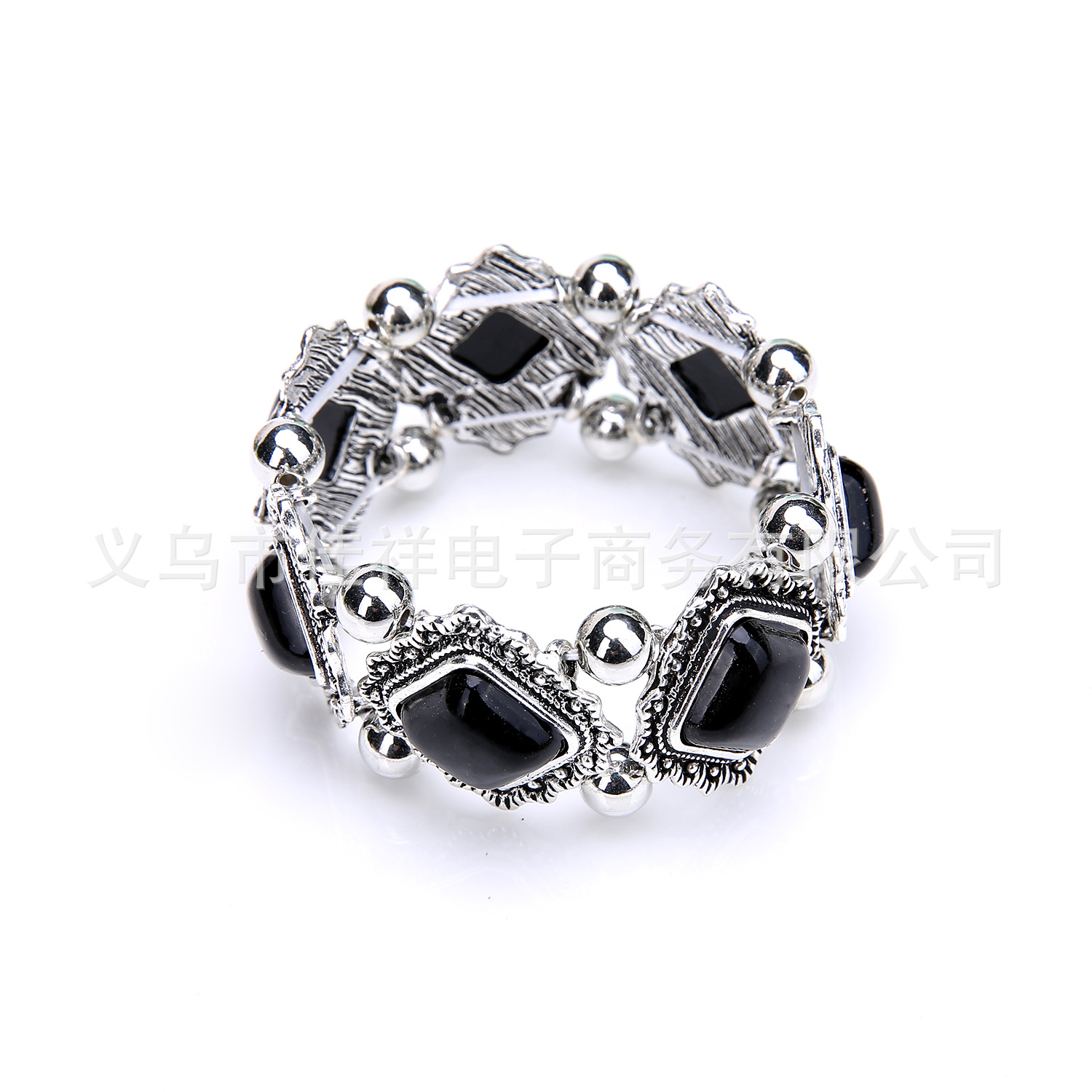 2017 European and American Foreign Trade Popular Bohemian Retro Bracelet Turquoise Imitation Thai Silver Bracelet Jewelry Wholesale