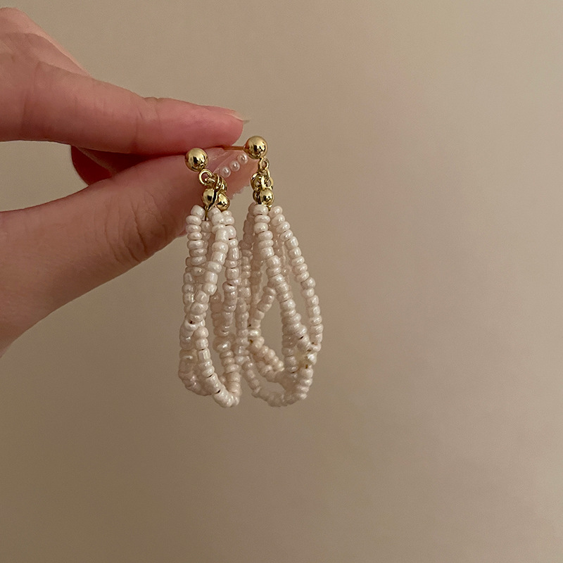 925 Silver Needle Multi-Layer Pearl Beads Bracelet Necklace Ear Stud Korean Design Geometric Simple Hand Jewelry Necklace Earrings for Women 925 Silver Needle Multi-Layer Pearl Beads Bracelet Necklace Ear Stud Korean Design Geometric Simple Hand Jewelry Necklace Earrings for Women