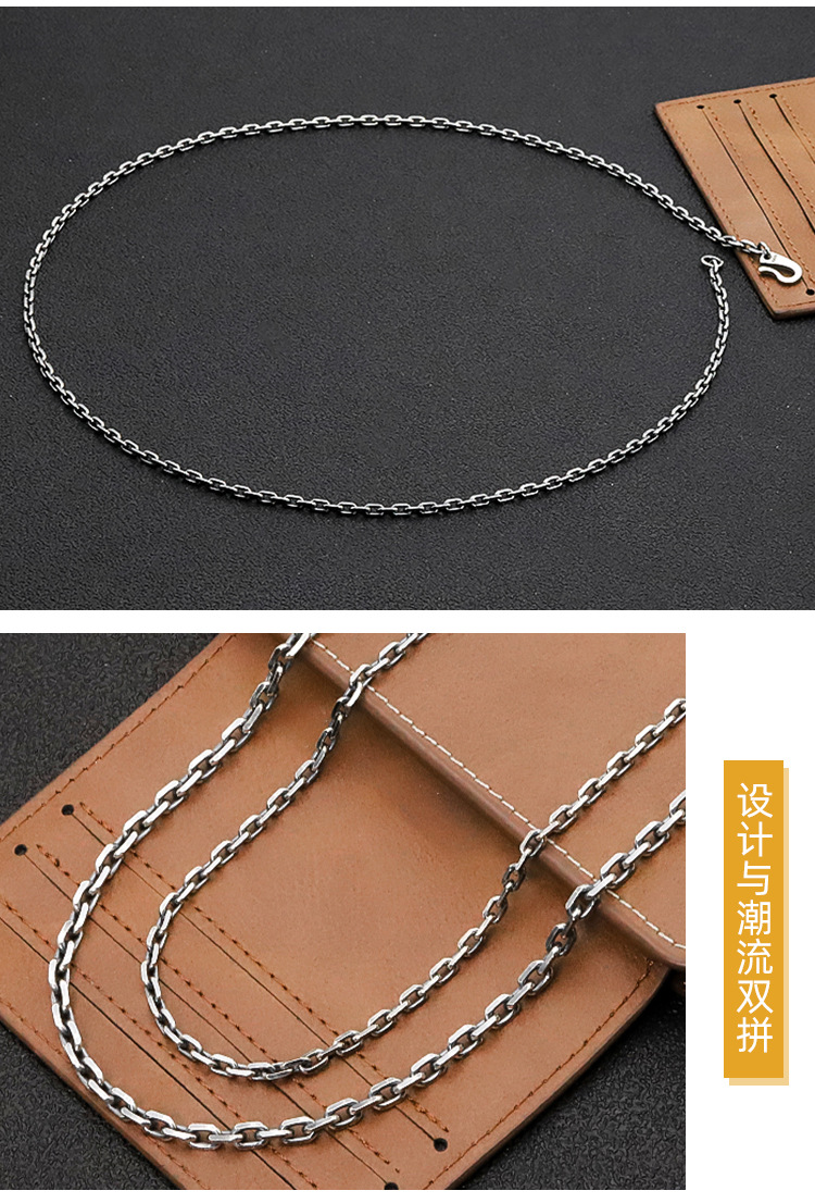 Cross Chain DIY Personality Men's Bracelet S925 Sterling Silver Vintage Distressed Necklace Women's Sweater Chain Necklace Factory Wholesale Cross Chain DIY Personality Men's Bracelet S925 Sterling Silver Vintage Distressed Necklace Women's Sweater Chain Necklace Factory Wholesale