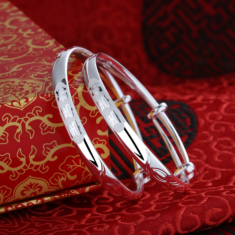 Baby Pure Silver 999 Smart Bracelet One Month Old Baby Sterling Silver Bracelet Traditional Children&#039;s Innocent and Lively Ankle Ring