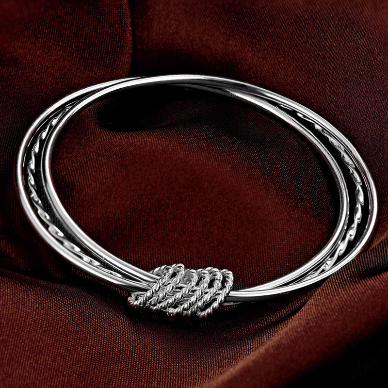 Meet Sansheng Sanshi Silver Bracelet S999 Foot Silver Network Red Live Broadcast Generation Sterling Silver Bracelet Women&#039;s Valentine&#039;s Day Gift