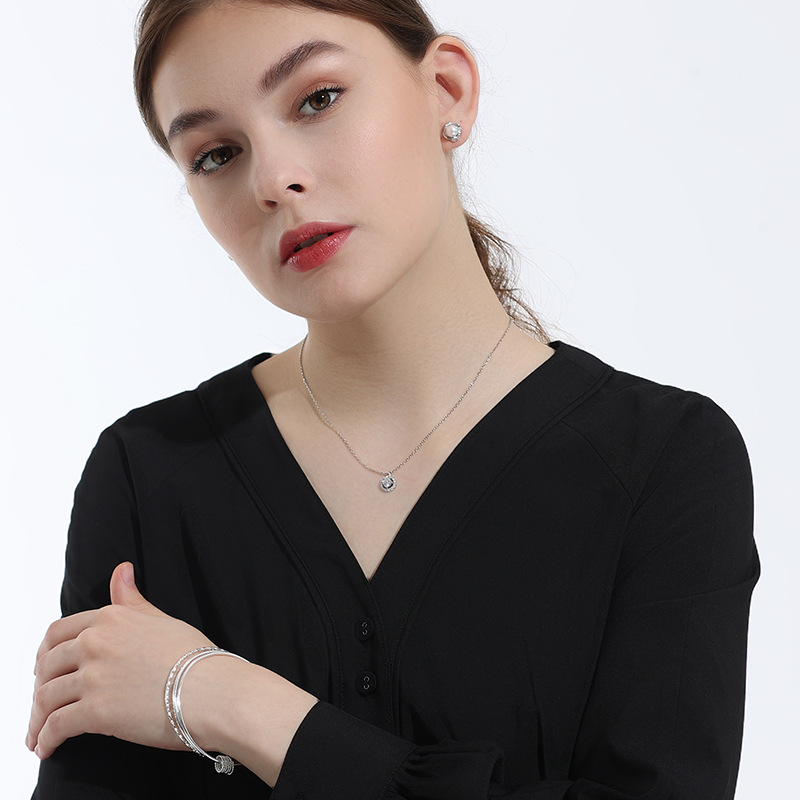 Meet Sansheng Sanshi Silver Bracelet S999 Foot Silver Network Red Live Broadcast Generation Sterling Silver Bracelet Women&#039;s Valentine&#039;s Day Gift