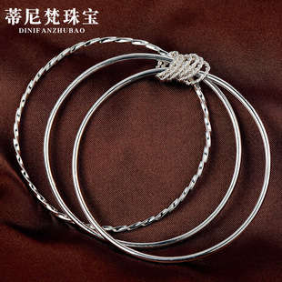 Meet Sansheng Sanshi Silver Bracelet S999 Foot Silver Network Red Live Broadcast Generation Sterling Silver Bracelet Women's Valentine's Day Gift