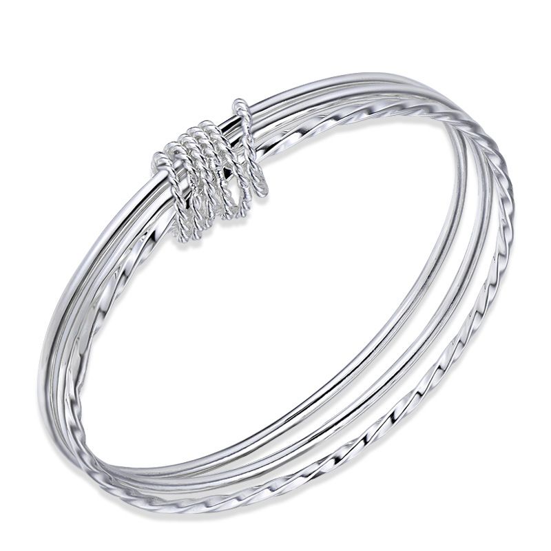 Meet Sansheng Sanshi Silver Bracelet S999 Foot Silver Network Red Live Broadcast Generation Sterling Silver Bracelet Women&#039;s Valentine&#039;s Day Gift