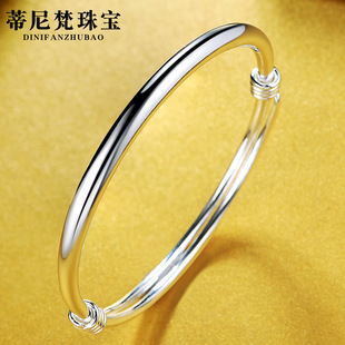 Meet Sansheng Sanshi Silver Bracelet S999 Foot Silver Network Red Live Broadcast Generation Sterling Silver Bracelet Women's Valentine's Day Gift
