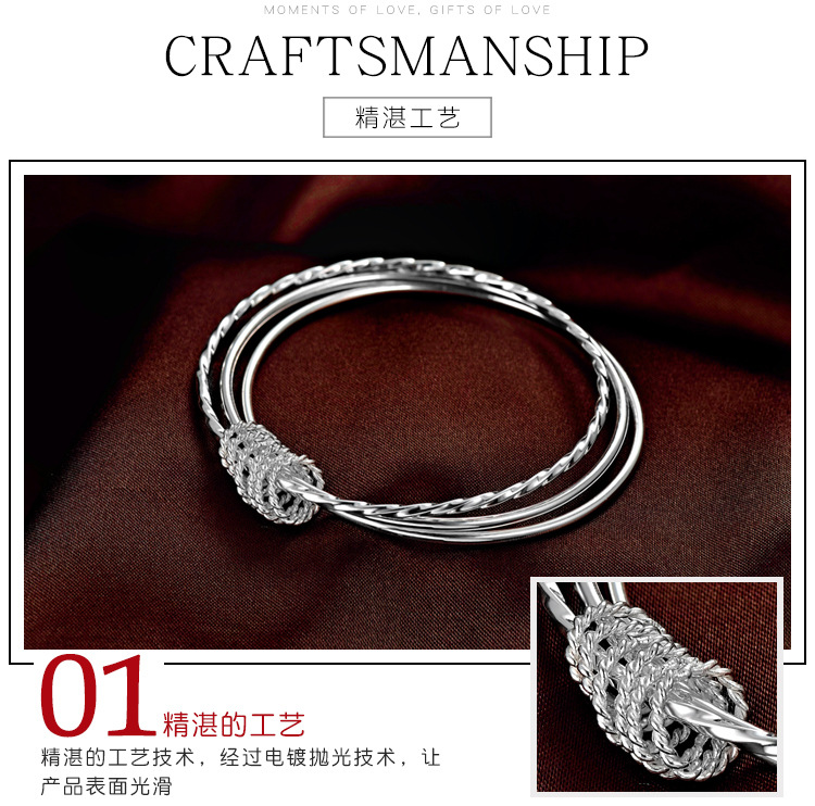Meet Sansheng Sanshi Silver Bracelet S999 Foot Silver Network Red Live Broadcast Generation Sterling Silver Bracelet Women's Valentine's Day Gift