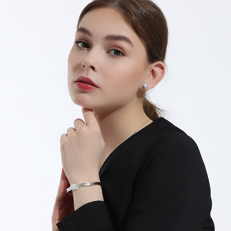 Meet Sansheng Sanshi Silver Bracelet S999 Foot Silver Network Red Live Broadcast Generation Sterling Silver Bracelet Women's Valentine's Day Gift