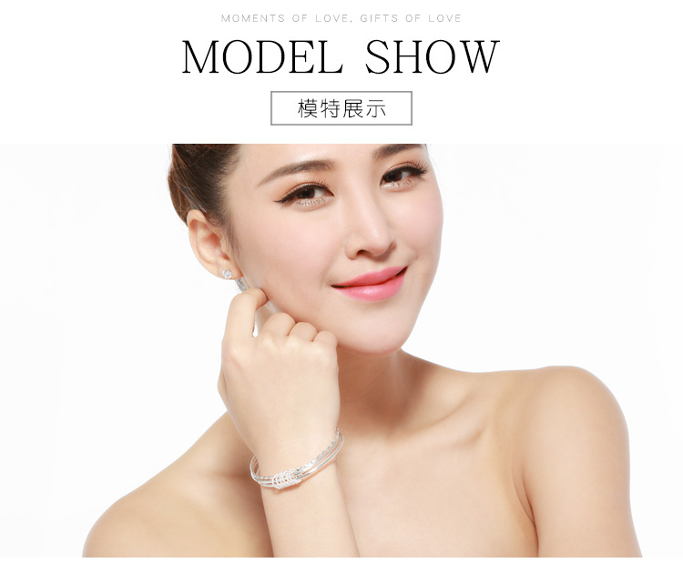Meet Sansheng Sanshi Silver Bracelet S999 Foot Silver Network Red Live Broadcast Generation Sterling Silver Bracelet Women's Valentine's Day Gift