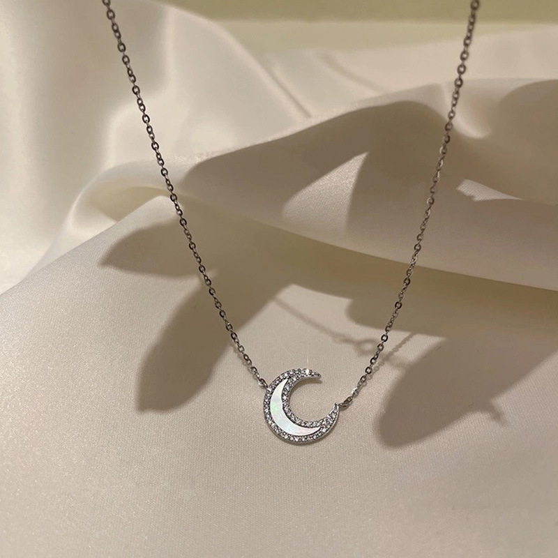 925 Silver Super Fairy Sparkling Collarbone Necklace Bracelet Choker Pure Necklace Personalized Necklace European and American Net Red Wind Necklace Women