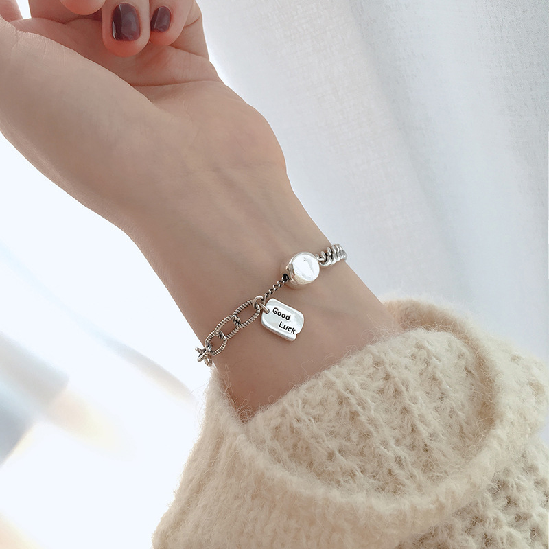 Retro Heart Tassel Bracelet for Women Ins Special-Interest Design Exquisite Cold Style 925 Sterling Silver Light Luxury High-Grade Ornament