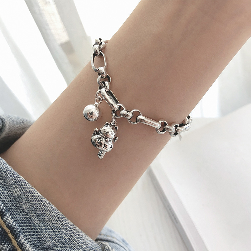 Retro Heart Tassel Bracelet for Women Ins Special-Interest Design Exquisite Cold Style 925 Sterling Silver Light Luxury High-Grade Ornament