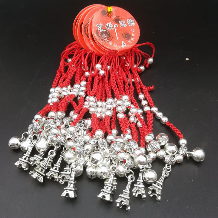A1524 Imitation Silver Bell Red Rope Bracelet Jewelry Jewelry Yiwu 2 Yuan Two Yuan Shop Supplies for Stall and Night Market Wholesale