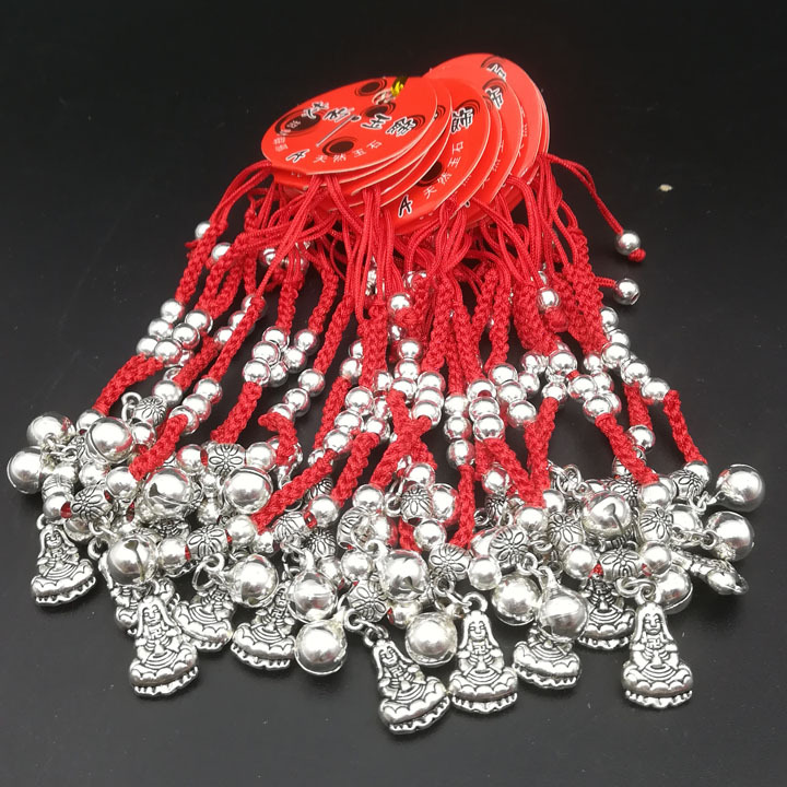 A1524 Imitation Silver Bell Red Rope Bracelet Jewelry Jewelry Yiwu 2 Yuan Two Yuan Shop Supplies for Stall and Night Market Wholesale