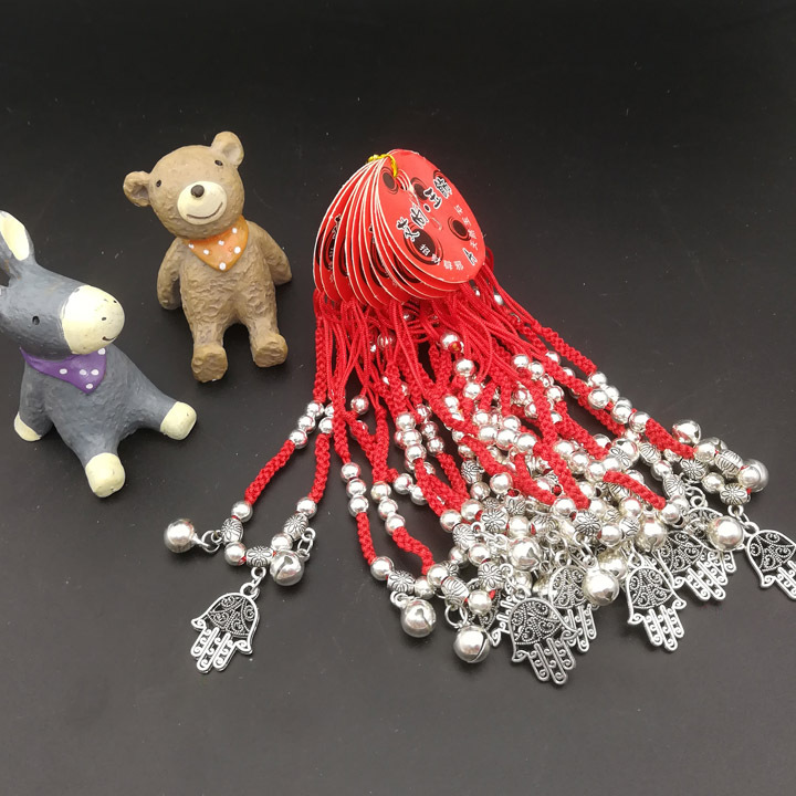 A1524 Imitation Silver Bell Red Rope Bracelet Jewelry Jewelry Yiwu 2 Yuan Two Yuan Shop Supplies for Stall and Night Market Wholesale