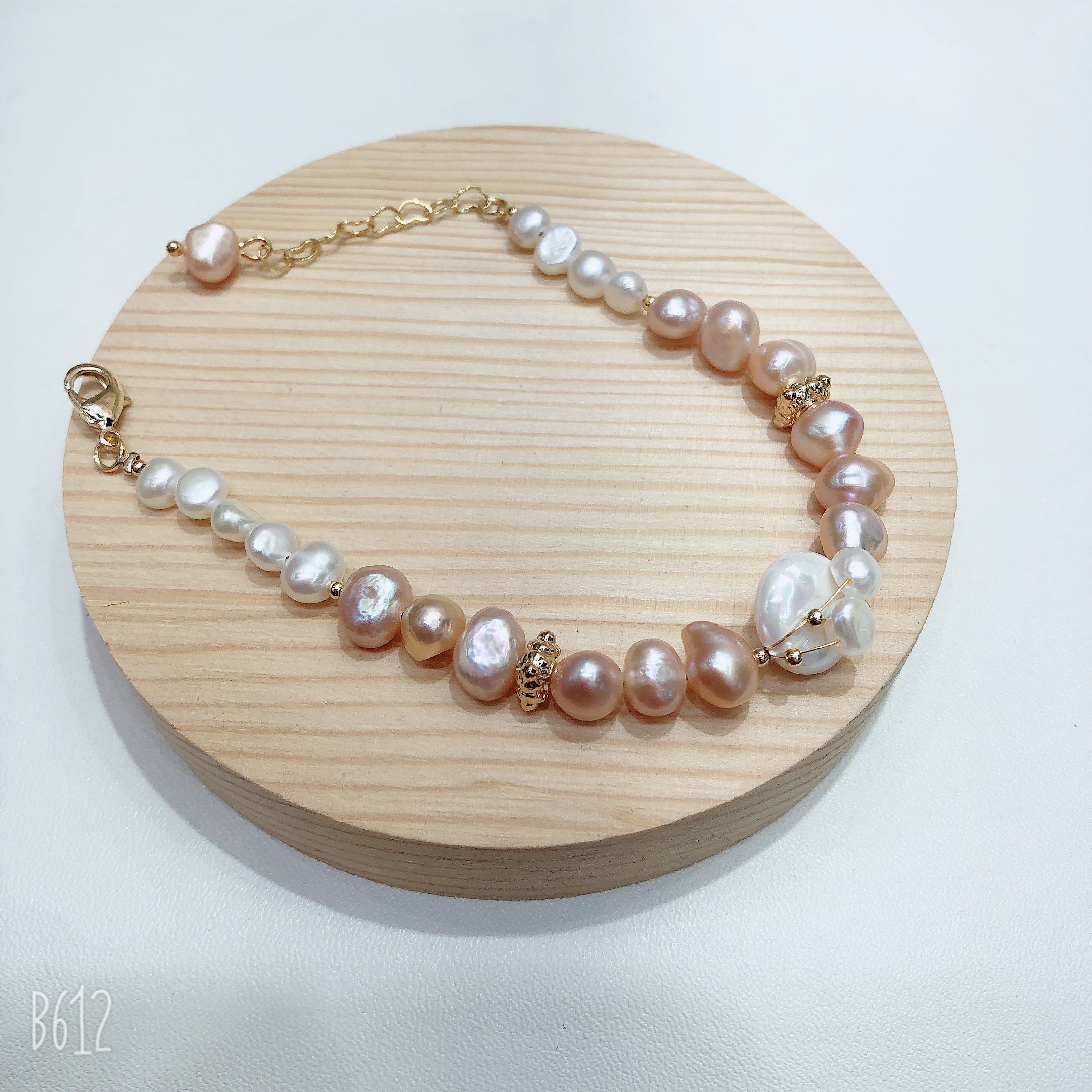 Natural Original Design Pearl Domestic Bracelet This Year's Most Popular Purple Crystal Head 14K Real Gold Bracelet