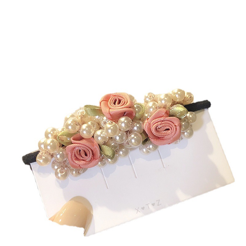 Korean Dongdaemun Same Product Headband Pearl Gold Hair Band High Elasticity Hair-Binding Ins Hair Rope Bracelet Dual-Use Women
