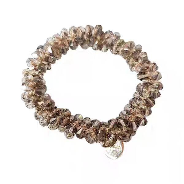 Korea East Gate Headband Simple hair Rope Crystal bracelet Rubber Band Pearl Tag Hair Ring Small Bracelet Headband