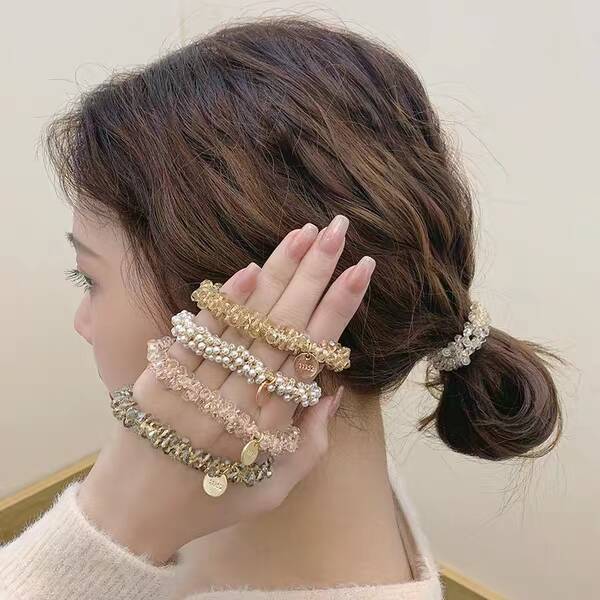 Korea East Gate Headband Simple hair Rope Crystal bracelet Rubber Band Pearl Tag Hair Ring Small Bracelet Headband Korea East Gate Headband Simple hair Rope Crystal bracelet Rubber Band Pearl Tag Hair Ring Small Bracelet Headband