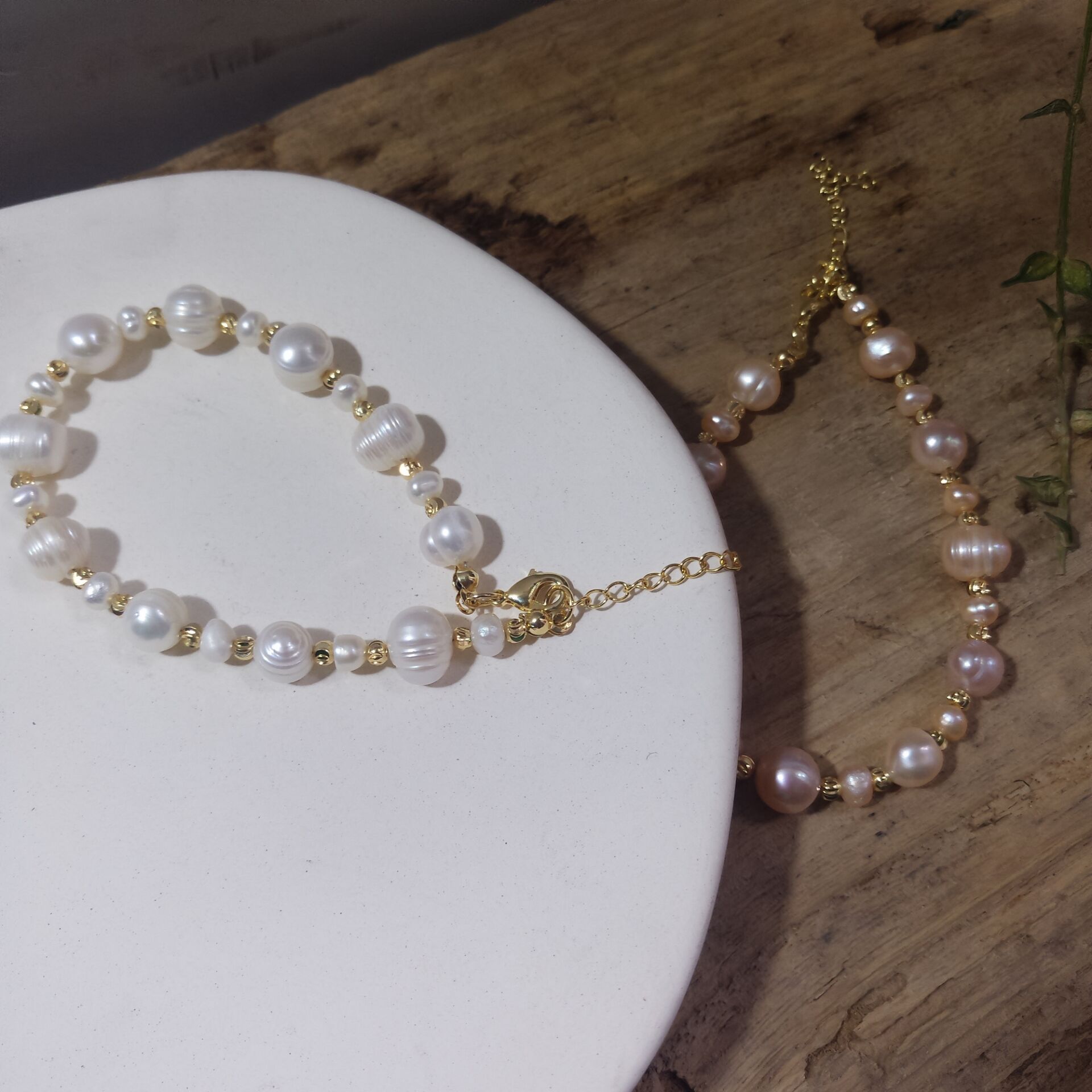 Baroque Style Pearl Bracelet Texture Spring and Summer American 14K Gilded Natural Pearl Pearl Bracelet Baroque Style Pearl Bracelet Texture Spring and Summer American 14K Gilded Natural Pearl Pearl Bracelet