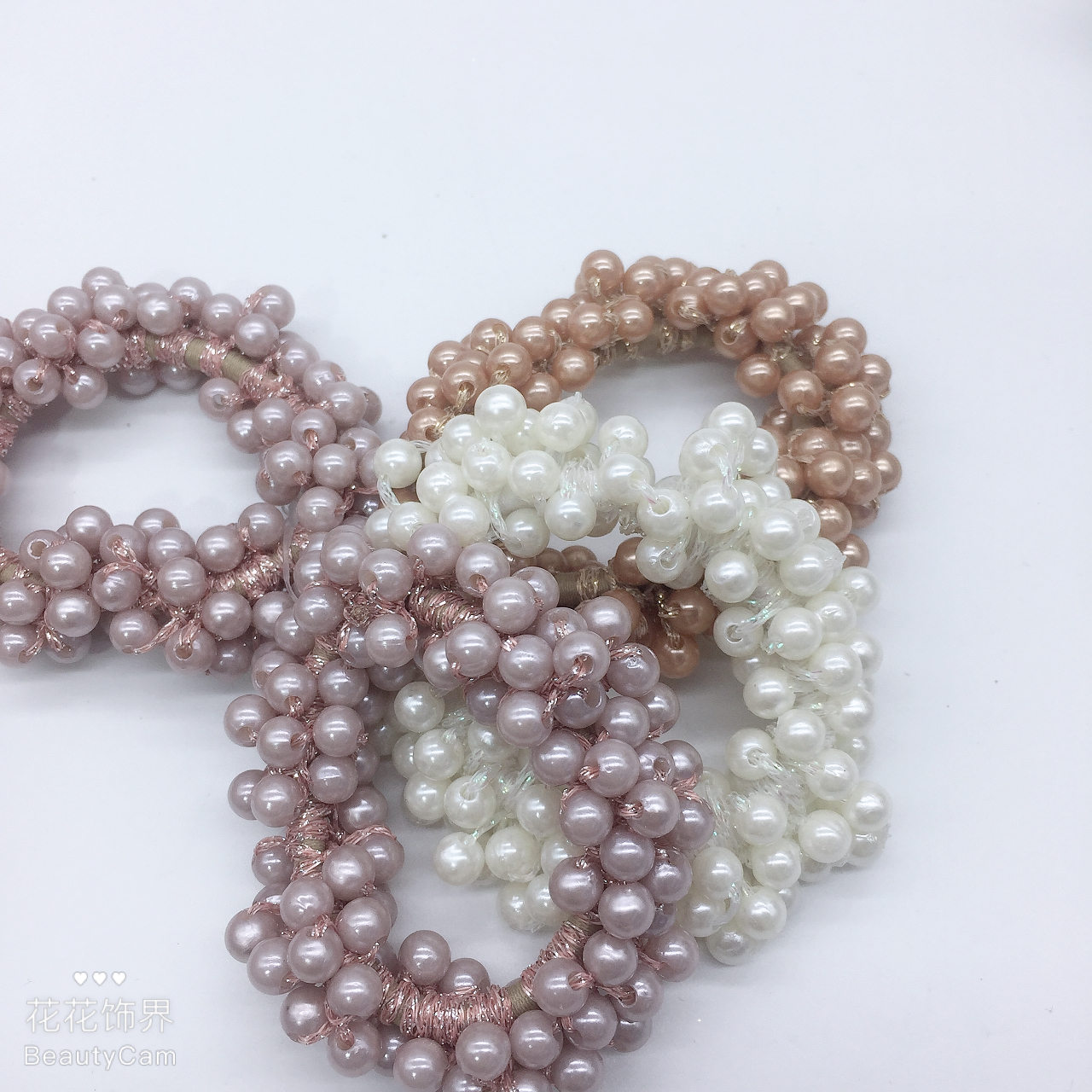 Tie Hair Rubber Band Adult Hair String Pearl Love Hair String Korean version of female simple bracelet hair ring