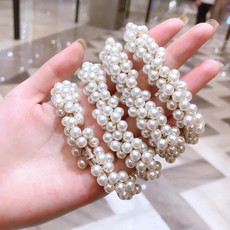 Internet Influencer Pearl Hair Band Simple Temperamental All-Match Headband Bracelet Dual-Use South Korea Dongdaemun Ponytail High Elasticity Internet Influencer Pearl Hair Band Simple Temperamental All-Match Headband Bracelet Dual-Use South Korea Dongdaemun Ponytail High Elasticity